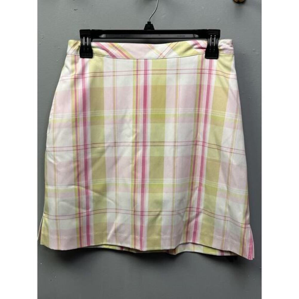 Lily's of Beverly Hills Golf Vacation Skort Skirt Womens 4 M Pink Plaid Preppy